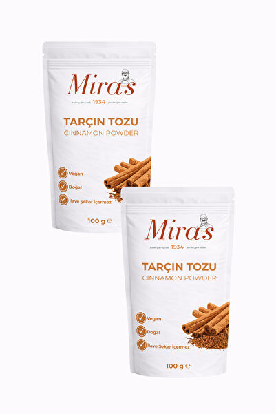 Miras 1934 Toz Tarçın - 200 g - Doğal Tarçın Tozu - 100 g x2