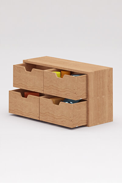 Woodsaka Desna Two-Tier Mini Cabinet with Four Drawers |