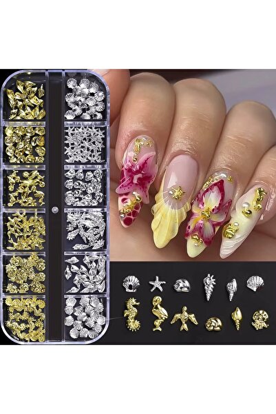 delis Декорации за нокти „Маркиза“, RHINE18, Златно/Сребърно