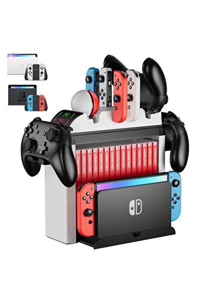 Genel Markalar Switch ve Switch OLED Cons, Pro Controller ve Poke Ball Controller için Anahtar Düzenleyici ve Şarj