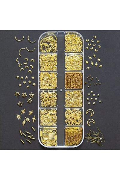 delis Ornamente unghii Marquise, RHINE04, Auriu