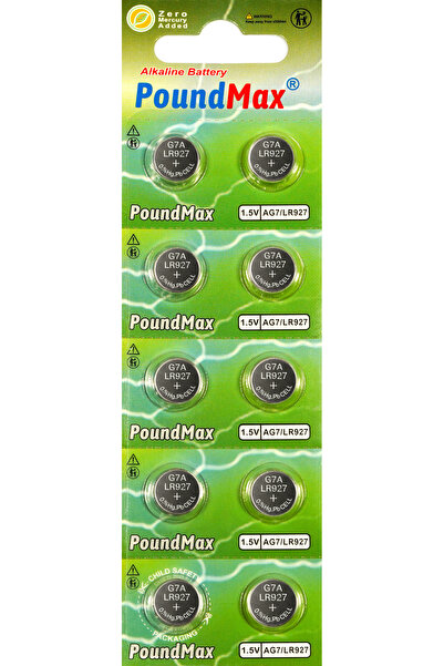 PoundMax 10 adet AG7, LR57, LR927, 395 1,5V Alkalin Pil Düğme , SR927, SR927W...