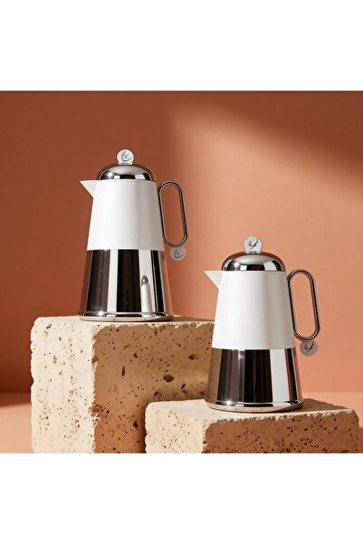 RAZ طقم ترمس قهوة وشاي لونارا - هيكل ناعم الملمس مع لمسات من الفولاذ المقاوم ...