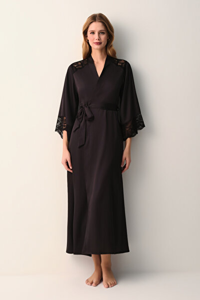 SUWEN Vivienne Lace Piece Long Dressing Gown