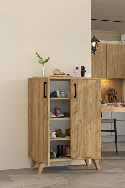 Moonlife Mobilya Olympos Çok Amaçlı 2 Kapaklı Ayakakbılık Dolabı Çam