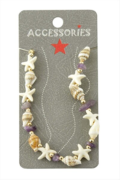 TakÇalıştır خلخال من حجر النجمة البحرية الطبيعي المكسور