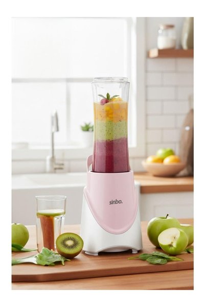 TUX SHB-7508 Pembe Shake Take One | 300W Taşınabilir Blender | 570 ml Spor Şişe - Çelik B