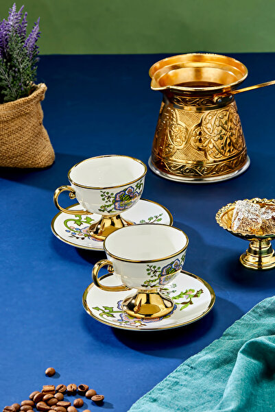 Cooker طقم فناجين قهوة من البورسلين سعة 90 مل لشخصين من جولباري CKR3868