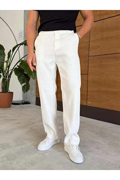 ferel We11 Fitilli Ottoman Pantolon Beyaz