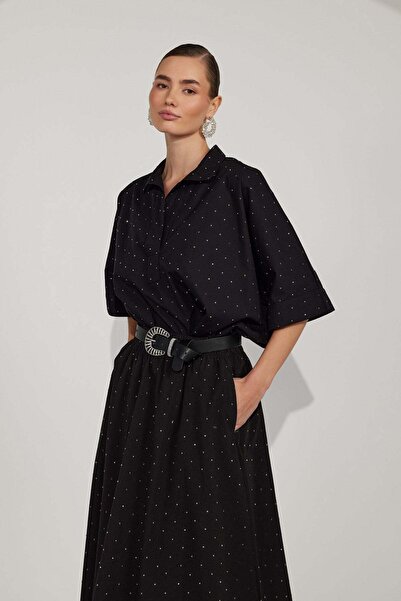 NOK İSTANBUL Freeze Diamond Skirt&Shirt Black