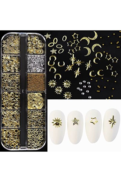 delis Ornamente unghii Marquise, RHINE15, Auriu