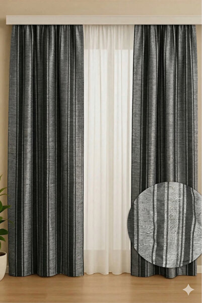 Miabella Home Tafta Single Panel Drapery Curtain 145X270 cm Adjustable Pleate...