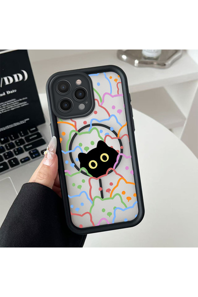 Hontinga حافظة هاتف من السيليكون الشفاف متوافقة مع هاتف iPhone 15 Pro من Mags...