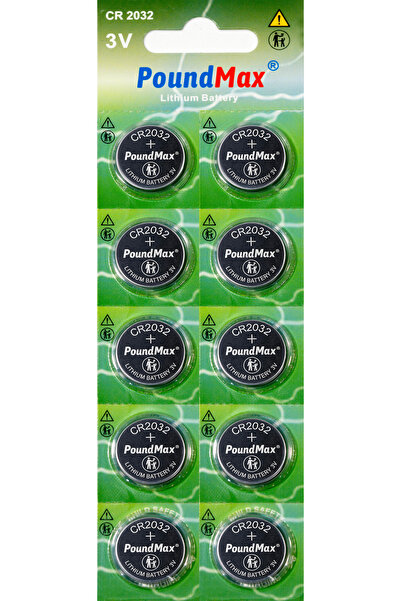 PoundMax 10 adet CR2032,DL2032 3V Lityum Düğme Pil,AirTag,Araba Anahtarlık,(2...
