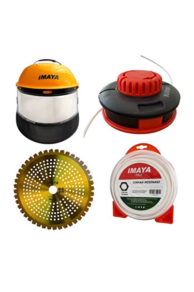 İMAYA Benzinli Tırpan Malzeme Set - Maske/3.30m Misina/Otomatik Başlık/Japon ...