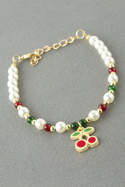 Generic Brand سوار من حبات اللؤلؤ الكرزي