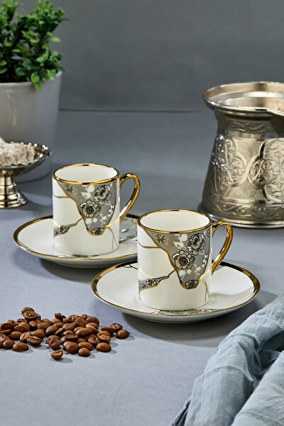 Cooker Lavinya 2-Person 90 ml Porcelain Coffee Cup Set Ckr3862