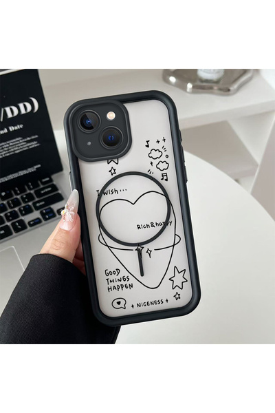 Hontinga حافظة هاتف من السيليكون الشفاف متوافقة مع هاتف iPhone 14 Plus من Mag...