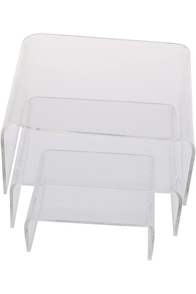 BPA ® Acrylic Display Risers Clear Stand Set of 3 Medium Low Profile