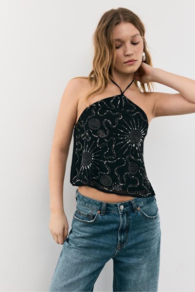 Stradivarius İşlemeli halter top