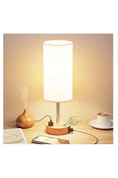 Arabest Bedside Table Lamp for Bedroom，3 Way Dimmable, Touch Lamp, USB C Char...
