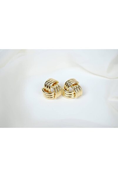 ATELİER TUĞBA Kp355 Gold Color Modern Wrap-Around Earrings (Diameter 22 mm)