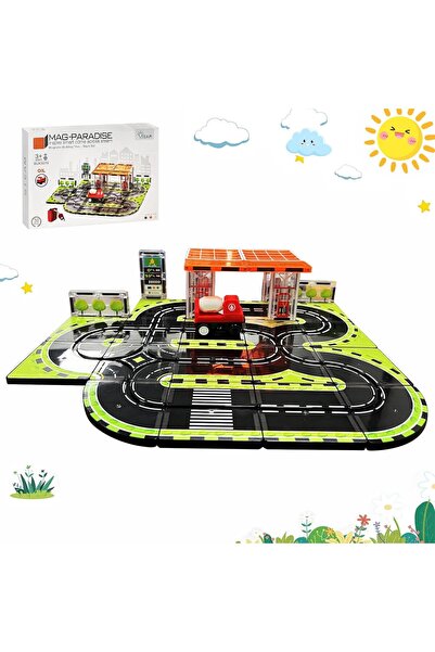 Svintora Set blocuri magnetice constructie 30 piese cu camion cisterna, jucar...