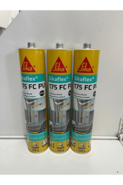 Sika 175 FC PU Poliüretan Mastik Siyah 3’lü Set – Güçlü Yapıştırıcı ve Sızdır...