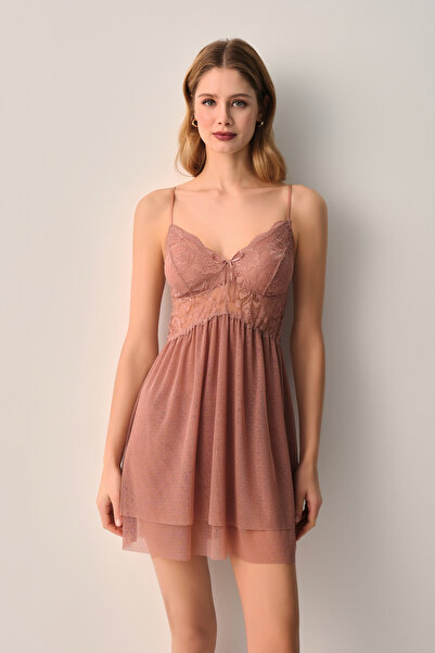 SUWEN Vivienne Dantelli Kısa Gecelik