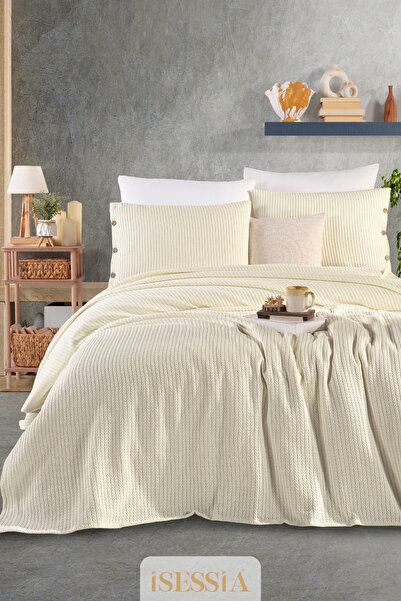 Isessia Elora Double Knitted Piqué Bedspread Set