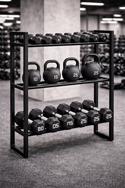 3Art Metal Dekorasyon Tic.Ltd.Şti Spor Salonu Ağırlık Sehpası - Dumbbell, Ket...