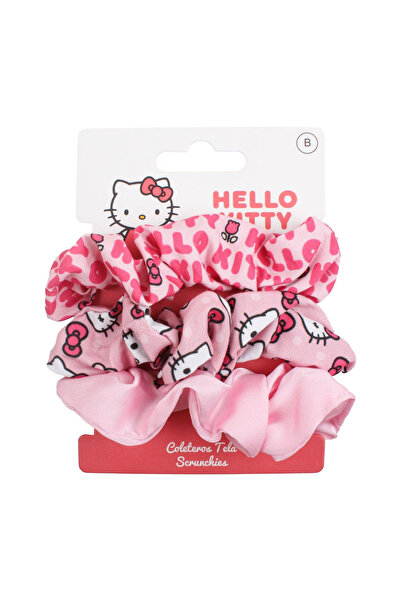 Hello Kitty Set of 3 Pink Hair Textile Elastics