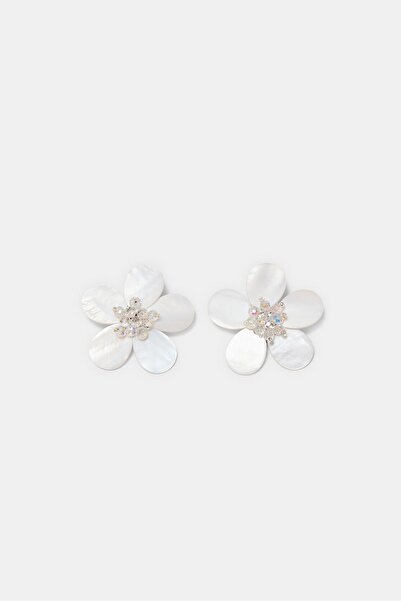 Stradivarius Mother-of-pearl effect flower earrings
