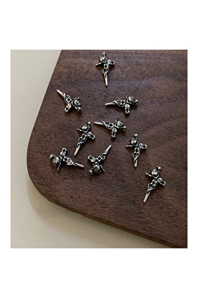 delis 3D Marquise Nail Art Decoration, Silver