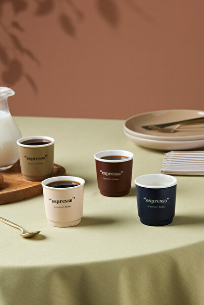 Karaca طقم فناجين قهوة اسبريسو كواترو لـ 4 أشخاص 90 مل