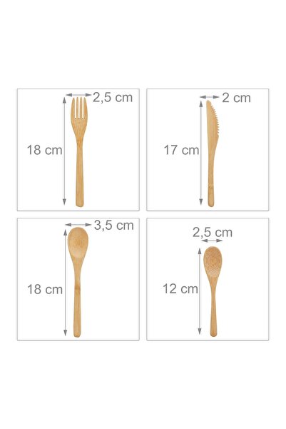 Relaxdays Σετ μαχαιροπήρουνων από Μπαμπού 40 τεμαχίων, -επαναχρησιμοποιήσιμα ...