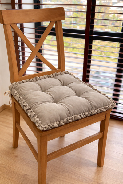 GOCCIA HOME Fırfırlı Bahçe Balkon Minderi Kahverengi