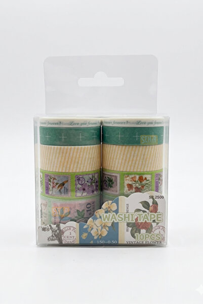 Şehir Online Mağazacılık Bandă Washi Retro Vintage cu model - 10 role de band...
