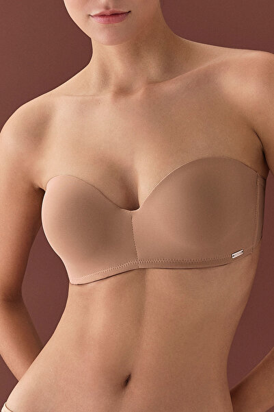 Intense Lingerie Lotus 1700 Destekli Push-Up Straplez Sütyen