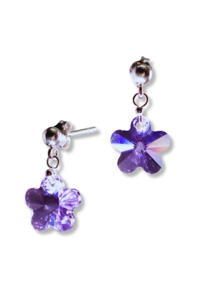 Ravisant Cercei din argint cu cristale Swarovski, flori medii