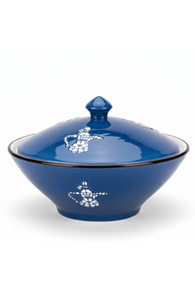 AKDC Christian Verucci 10 Inch Stylish Blue Ceramic Halwa Dessert Serving Bow...