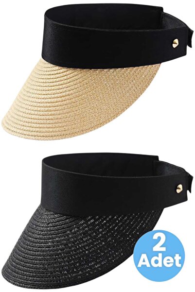 Uniquetrenders Women's Straw Visor Hat Summer Sun Protection Adjustable Beach...