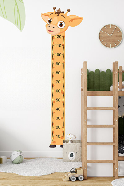 pinkipay Zürafa Temalı Dekoratif Çocuk Boy Ölçer Sticker – Duvar Cetveli Taki...