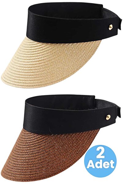 Uniquetrenders Women's Straw Visor Hat Summer Sun Protection Adjustable Beach...