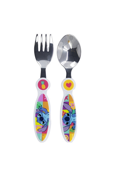 Lilo & Stitch Σετ 2 παιδικών μαχαιροπίρουνων, πιρούνι και κουτάλι 15,5 εκ. Μπλε