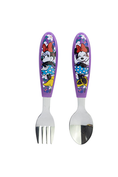 Minnie Mouse Set de 2 tacâmuri ergonomice, furculiță și lingură pentru copii ...