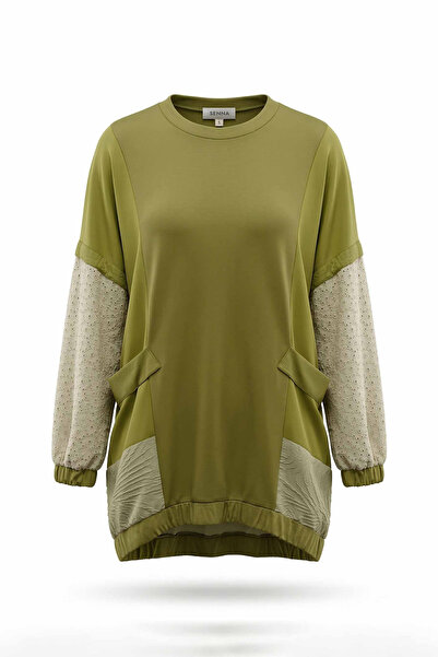 Kayra Women's Pocket Detail Sweatshirt - Khaki