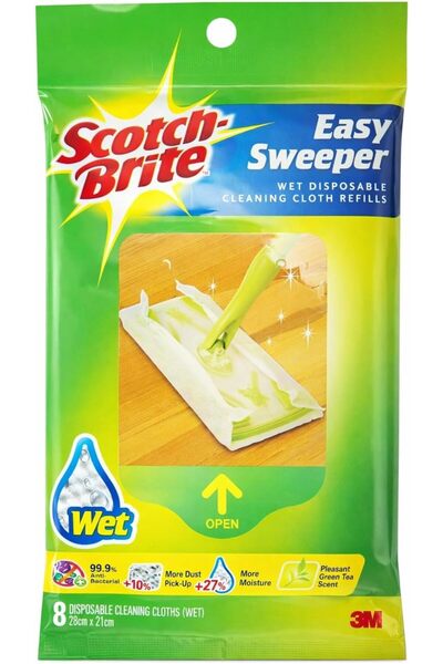 Scotch Brite عبوة إعادة تعبئة منظفات إيزي سويبر الرطبة 8 قطع