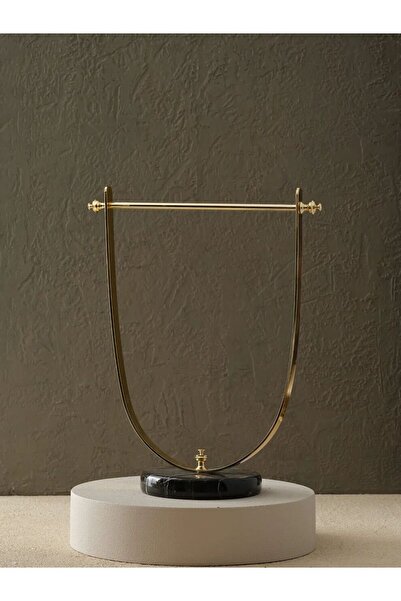 MARLETH Pirinç Çatal Havluluk 38x23cm-Siyah / Gold