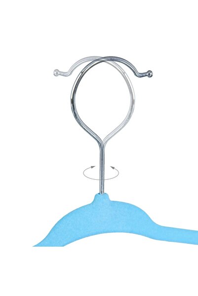 Relaxdays Σετ 20 παιδικών κρεμάστρων, πλαστικό/μεταλλικό/ Βελούδο, τυρκουάζ